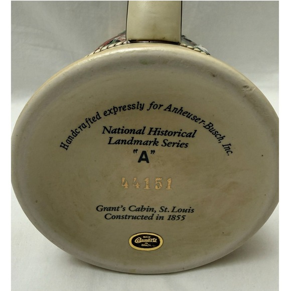 Vintage 1988 Budweiser Beer Stein Grant's Cabin Landmark Series A With Box - Picture 12 of 12